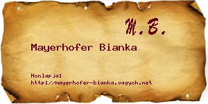 Mayerhofer Bianka névjegykártya
